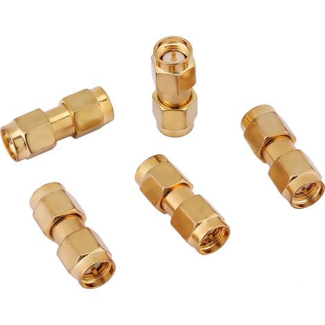 Ensemble d'adaptateurs de connecteur Coaxial droit Rf SMA mâle à brancher, 5 pièces