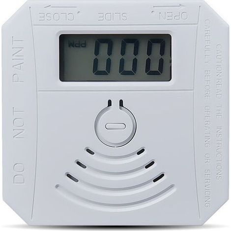 Détecteur de gaz, détecteur combiné de monoxyde de carbone et de fumée, détecteur de CO à piles avec affichage LED, voyant clignotant, alarme sonore, signal d'avertissement sonore (1/5)