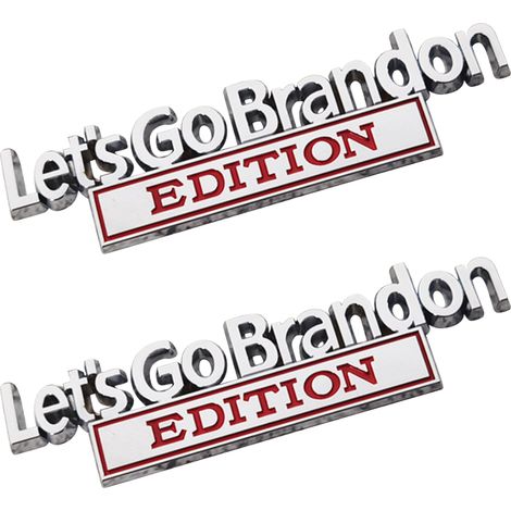 Lot de 2 autocollants latéraux arrière « Let's Go Brandon » pour voiture, en métal, accessoires de décoration et de style automobile (1/4)