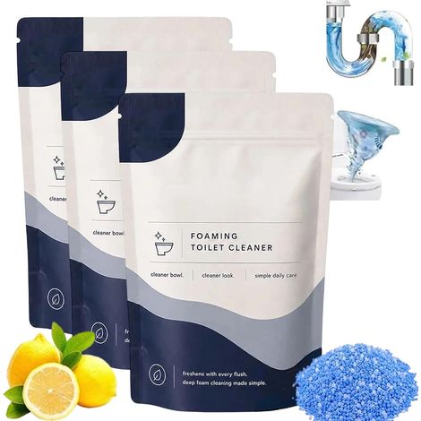 Restorabowl Foaming Toilet Cleaner,Nettoyant WC,Toilettes Nettoyage Puissant pour Égout Salle de Bains Nettoyage, Nettoyant WC Puissant,Agent Nettoyant Puissant pour Brillance et Parfum Frais (3PC) (1/5)