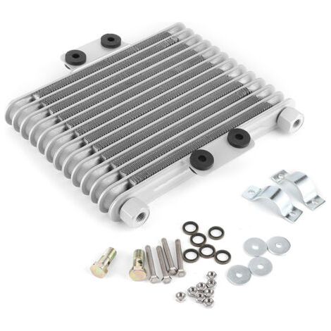 Remplacement universel de radiateur de refroidissement de refroidisseur d'huile de moteur de moto de 13 rangées 125-250CC argent. (1/5)