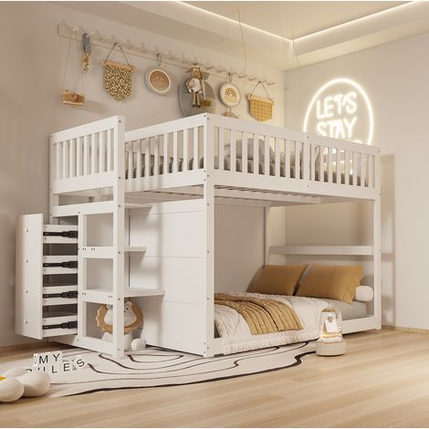 letto contenitore 140x200 con cassetti bianco OKMYHOME (1/5)