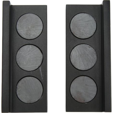 Ortviai Pinces à étau magnétiques en aluminium billet acier – 2 pièces, surface rainurée, 103 x 41 mm, noir (1/5)
