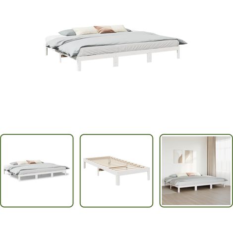 vidaXL Sommier à lattes -  Cadre de lit familial sans matelas blanc 270x200 cm (1/5)