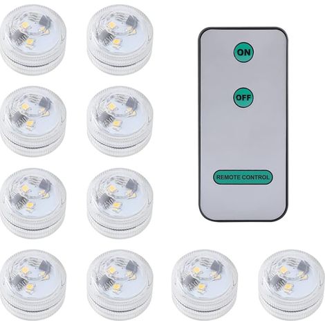 Submersible LED Candles with Remote Control, Battery Powered, for Decoration, 10 Pieces (1/5)