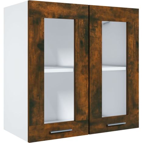 Maison Exclusive - Pensile in Vetro “Lyon” Rovere Fumo 60x31x60 cm