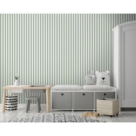 Wallarena Vliestapete Grün Skandinavisch, für Wohnzimmer und Schlafzimmer, 10 m x 50 cm – Komplettset inkl. Kleister & Anleitung (1/5)