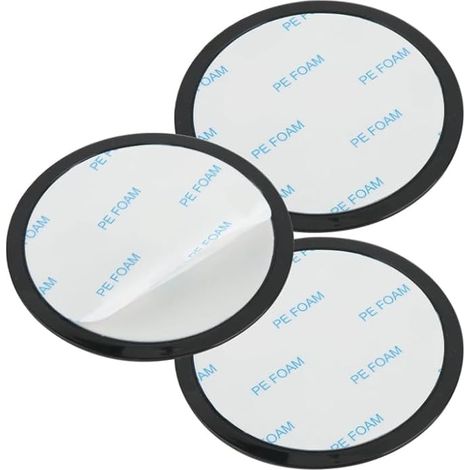 Lot de 3 plaques de fixation adhésives extra puissantes pour support à ventouse de voiture, 80 mm, coussinets adhésifs universels pour tableau de bord de voiture, GPS, tablette (1/2)