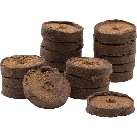 Pastilles de fibres de coco compressées - Ø3,5 cm - 18 x (1/2)