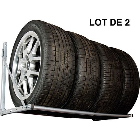 Lot de 2 Supports Muraux, Rangement Facile De Pneus Motos, Voitures (1/5)