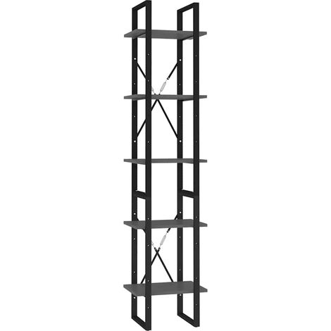 Maison Exclusive - Bücherregal 5 Fächer Grau 40x30x175 cm Holzwer (1/5)