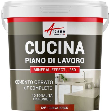 Microcemento cucina: per piano di lavoro e pavimento della cucina - 5 m² (in 2 strati) Guava Rossa - ARCANE INDUSTRIES