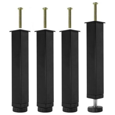 Set of 4 feet for metal slatted base, screw-in bed base, height adjustable from 0-20 mm, connection base for bed base, furniture feet without drilling (20 cm) (1/5)