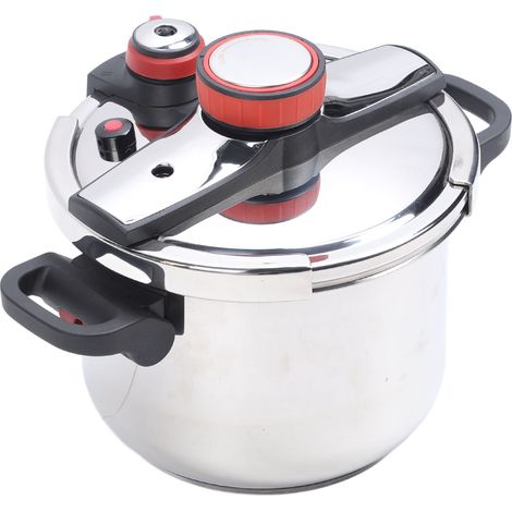 Schnellkochtopf mit 2 Geschwindigkeitsstufen, Edelstahl 304, klappbarer Griff, geeignet für Induktions-, Gas- und offene Herdplatten, 6,5 Liter (1/5)