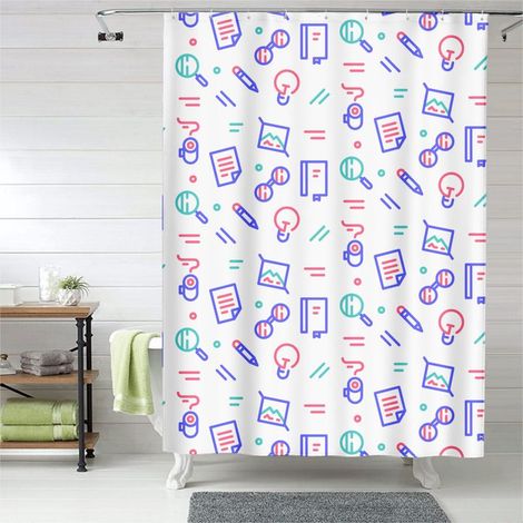 Duschvorhang mit Kunststoffösen, elegantes Muster, wasserdichtes Polyester (1/5)