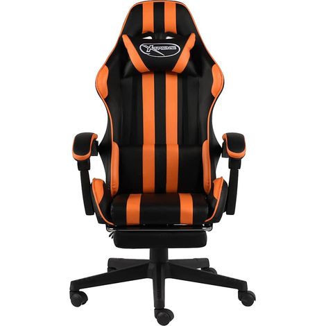 Maison Exclusive - Gaming-Stuhl mit Fußstütze Schwarz und Orange (1/5)