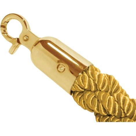 Bolero Cordon d'accueil torsadé 1,5 mètre, Corde de couleur dorée, Extrémité en laiton, Corde à texture douce - pour les clubs, bars et restaurants, Y806
