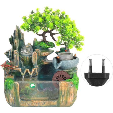 Fontaine de table, petite rocaille, roue à eau, aquarium de bureau, décoration Feng Shui d'intérieur (1/5)