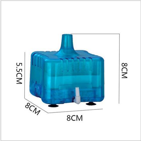 Mini filtre à air bleu pour aquarium, éponge biochimique, filtre à charbon actif (carré) (1/3)