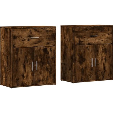Credenza buffet cassettiera mobile contenitore organizer cucina soggiorno soggiorni set da 2 60 x 31 x 70 cm multistrato marrone 020036737