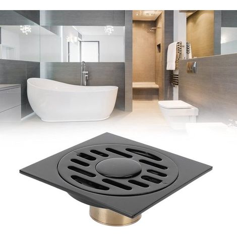 Bonde de douche – Bonde en acier inoxydable – Bonde encastrée – Bonde de douche carrée en acier inoxydable (9,9 cm) avec grille amovible (1/5)