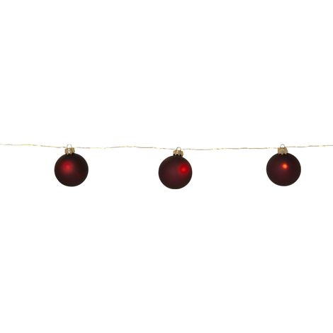 EGLO LED Lichterkette für innen Bliss, beleuchtete Wohnzimmer Deko mit Timer, batteriebetriebene Weihnachtsbeleuchtung mit Weihnachtskugeln, rot, warmweiß, Länge 1,6 m (1/3)