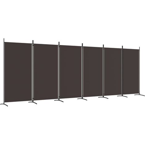 6-Panel Room Divider Brown 520x180 cm Fabric vidaXL