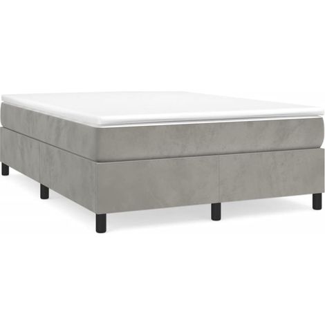 Maison Exclusive - Boxspringbettgestell Hellgrau 140x190 cm Samt