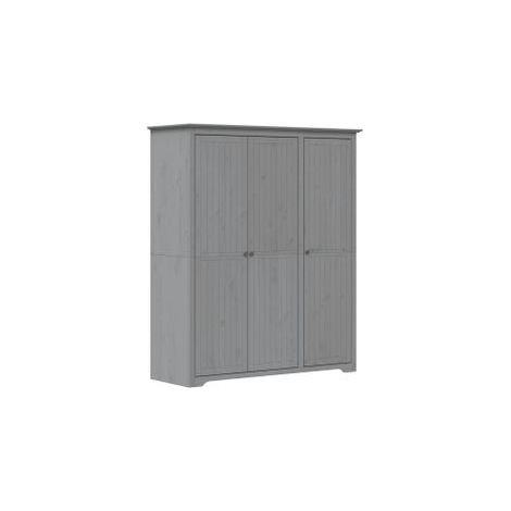 Garde-robe BODO gris 146x53,5x173 bois massif de pin (1/5)