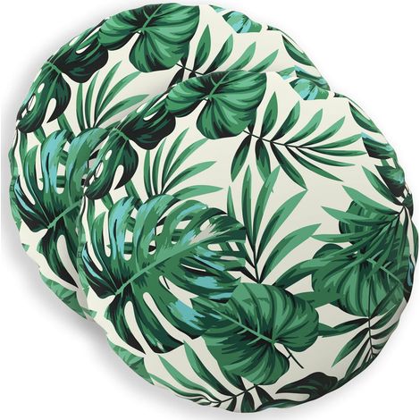 Cushion with Pillow HEERLEN 2 pcs Leaf Pattern Polyester vidaXL (1/5)