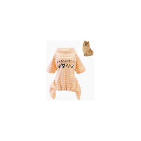 Pyjama pour petit chien mâle et femelle, vêtements pour chiot à 4 pattes, combinaison chaude d'hiver pour chien (orange), taille M (1/5)