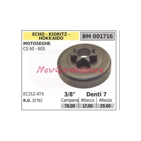 Pignone ECHO motore motosega CS 60 60S 3/8' denti 7 001716