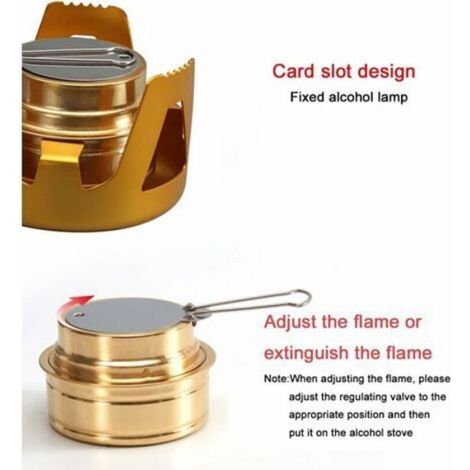 Réchaud Alcool - Alliage Aluminium Laiton - Pour Camping Randonnée Pique-Nique - 192 G (1/5)