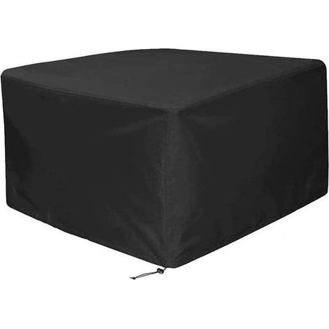 Housse Salon de Jardin Carré, Housse Table de Jardin Imperméable Housse Mobilier Jardin Extérieure Protection Meubles Tissu Oxford 210D Noir (120x120x74cm) (1/5)