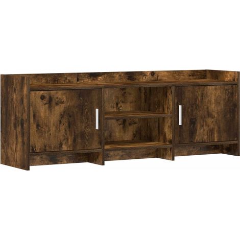 Meuble TV 130 x 33 x 47 cm Chêne fumé Bois d'ingénierie vidaXL (1/5)