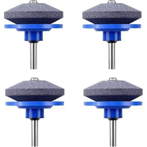 Affûteuse de Tondeuse à Gazon,4 PCS Universel Tondeuse À Gazon Affûteuse De Lame Rotative Meuleuse De Jardin Pierre De Roue pour Perceuse Électrique Perceuse À Main Kit De Réparation (1/5)