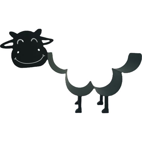 Porte-rouleau de papier toilette original, en forme de vache, sur pied (1/5)