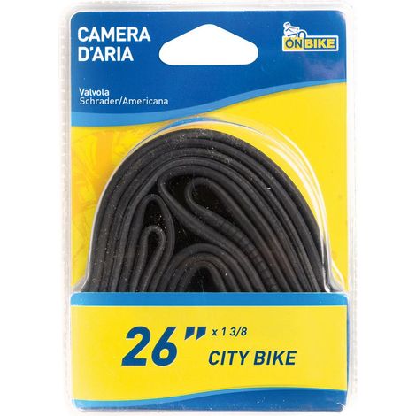 ON BIKE Camera d'Aria Bici 26 Pollici con Valvola Americana Nera Alta Bambini