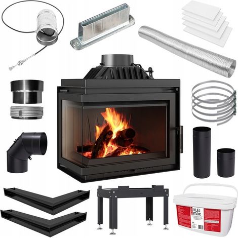 Kamineinsatz Gusseisen KRATKI SIMPLE links 8 kW Ø 200 Set 2 (1/5)