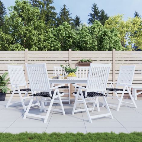 Lot de 6 Coussins de chaise de jardin Coussin de siège Coussins pour Fauteuil de Jardin motif à carreaux noir DHNET2835973 (1/5)