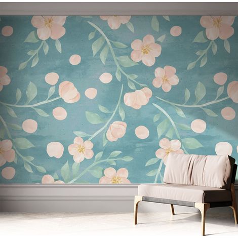 Carta da parati autoadesiva - fotomurale - decorazione parete - stile elegante - decorazione casa - Eleganza floreale 312x219 cm (1/5)