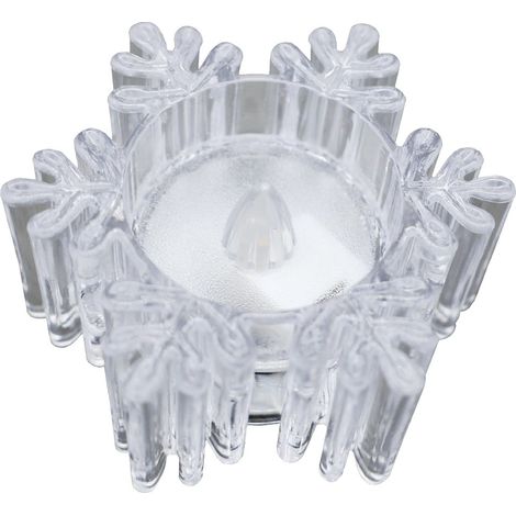 Vela decorativa LED copo de nieve 3xLR1130 Luz cálida