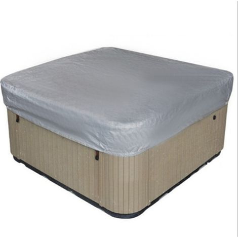 Couverture De Piscine Carré Bâche Solaire pour Piscine, Couverture Solaire De Piscine pour Extérieur Extérieur Spa Baignoire Couverture De Spa Couverture Résistante Aux UV, 220×220×30cm, gris