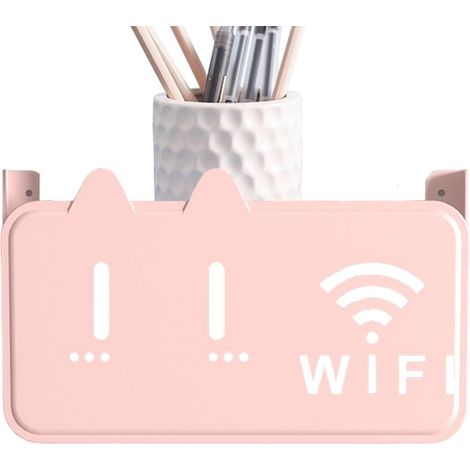 Soporte de pared para router, soporte de pared adhesivo acrílico, soporte multifuncional para router, estante decorativo para carcasa de router, control remoto (1/5)