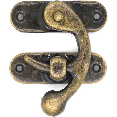 Set di ganci per mobili di 4 ganci per portagioie in bronzo massiccio anticato spesso con chiusura (fibbia con chiusura dritta)-RAPANDA (1/5)