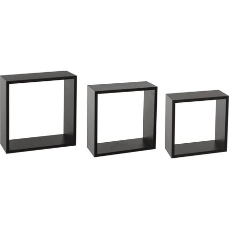 3 grandi mensole a parete fixy cubo nero - 5five