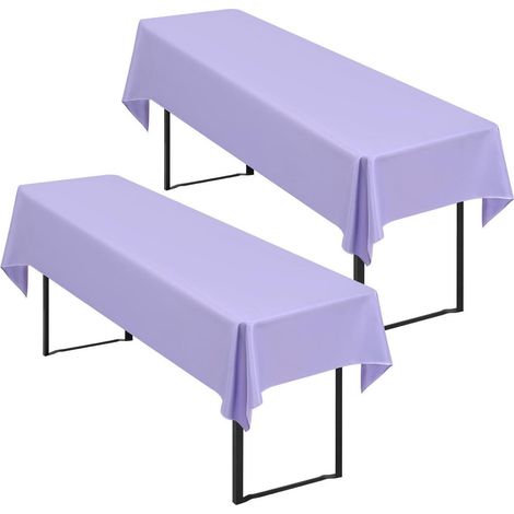 Set de 2 housses de table de bistrot 250x100cm Lavande, facile d'entretien & lavable