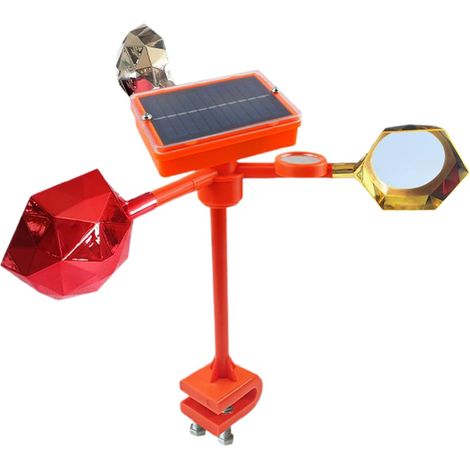 Dispositif Anti-Oiseaux Réfléchissant  Solaire Anti-Animal avec Réflecteurs  Extérieur Résistant Intempéries pour Pigeons Pics Moineaux sur Pelouse Toit Terrasse (1/5)