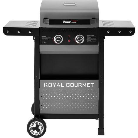 Barbecue Gaz à 2 Brûleurs - Gril à Gaz avec tables d’appoint pliantes et panier de rangement, Puissance 5 kW - Royal Gourmet (1/5)