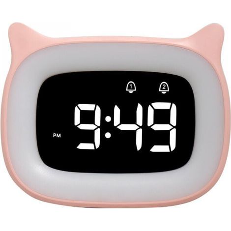 Réveil Educatif, LED Veilleuses Pendules horloges de Chambre d'enfant Kid Sleep Jour/Nuit Lumineux, Snooze Réveil 5 Couleurs,18 Types de Musique, 2 Alarmes, Fille Garcon (1/5)